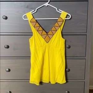 Ella Moss Yellow Beaded Tank
